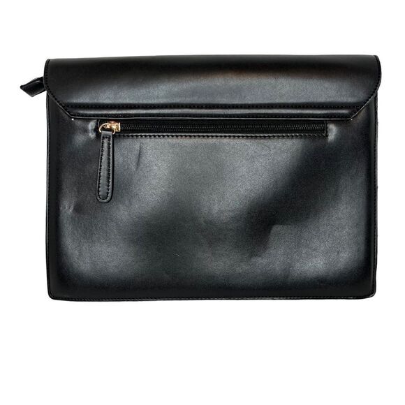 SOLE SOCIETY Envelope Clutch with Gold Hardware in Black and Gray - Picture 9 of 14